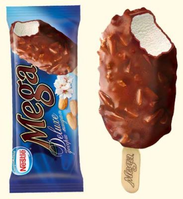 Мороженое Nestle Mega Deluxe ванильное, с миндалем в глазури